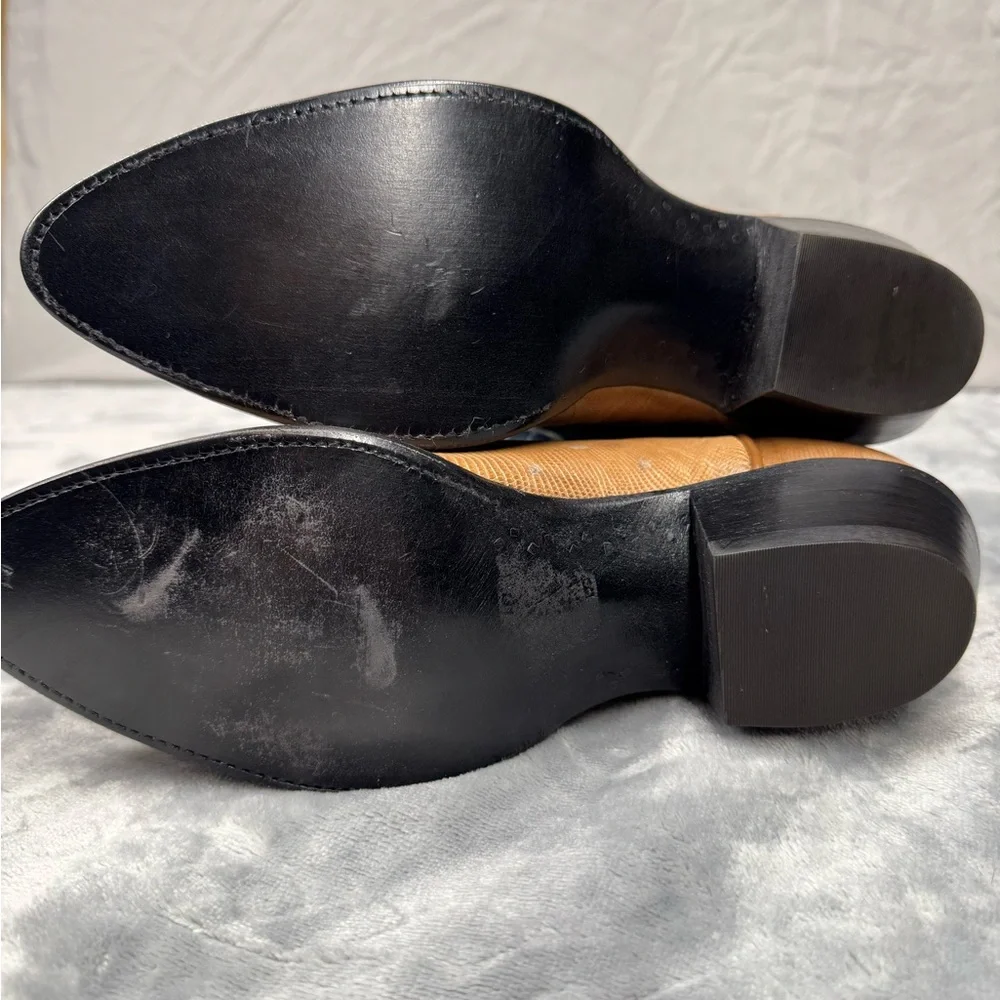 Vintage Larry Mahan Tan and Navy Cowboy Boots - Picture 8 of 11